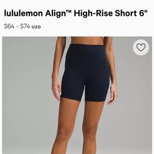 Lululemon align 6” biker shorts